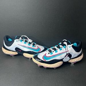 Size 11 - Nike RBI x Alpha Huarache Elite 4 Low White Teal Cleats FZ7345-103